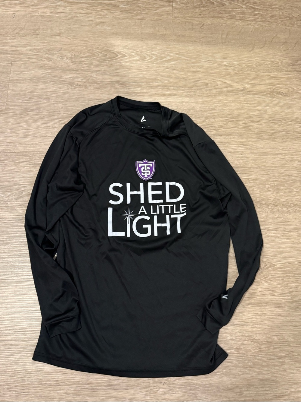 St. Thomas Black "Shed A Little Light" Long Sleeve Graphic Tee- M